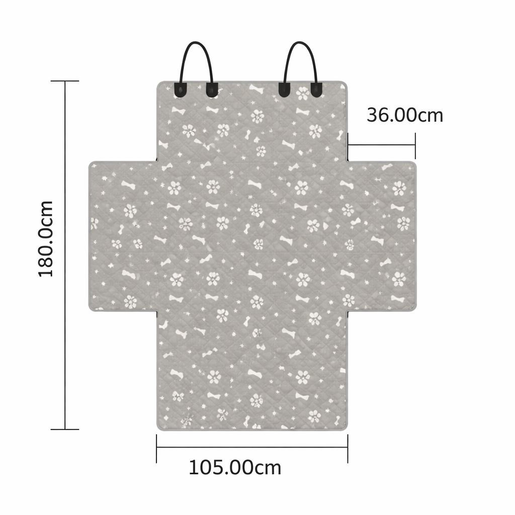 Housse de coffre matelassée motif pattes grand chien — grand chien couché dans le coffre protégé