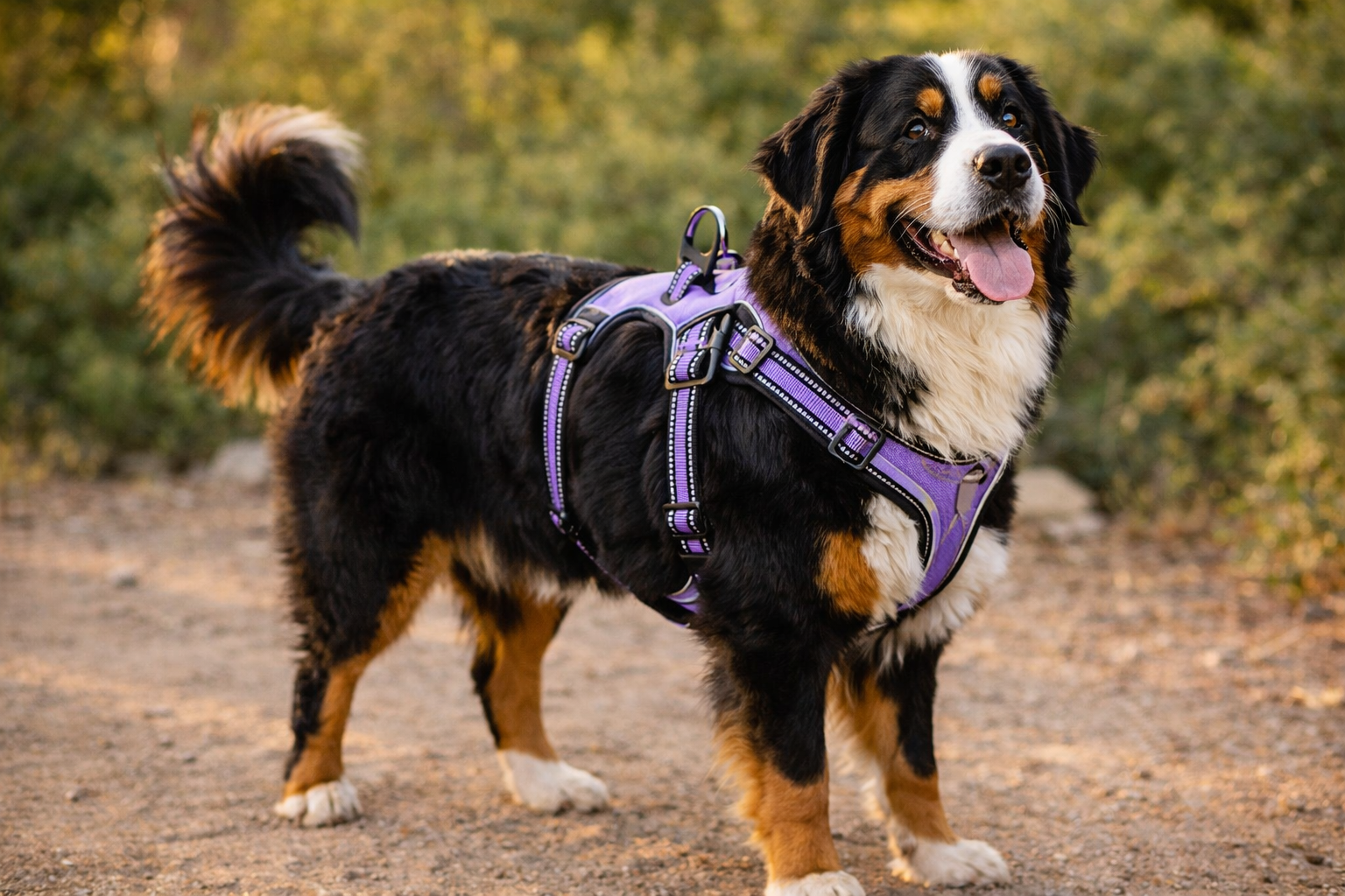 Harnais anti-traction 4 points grand chien — point d'attache avant anti-traction