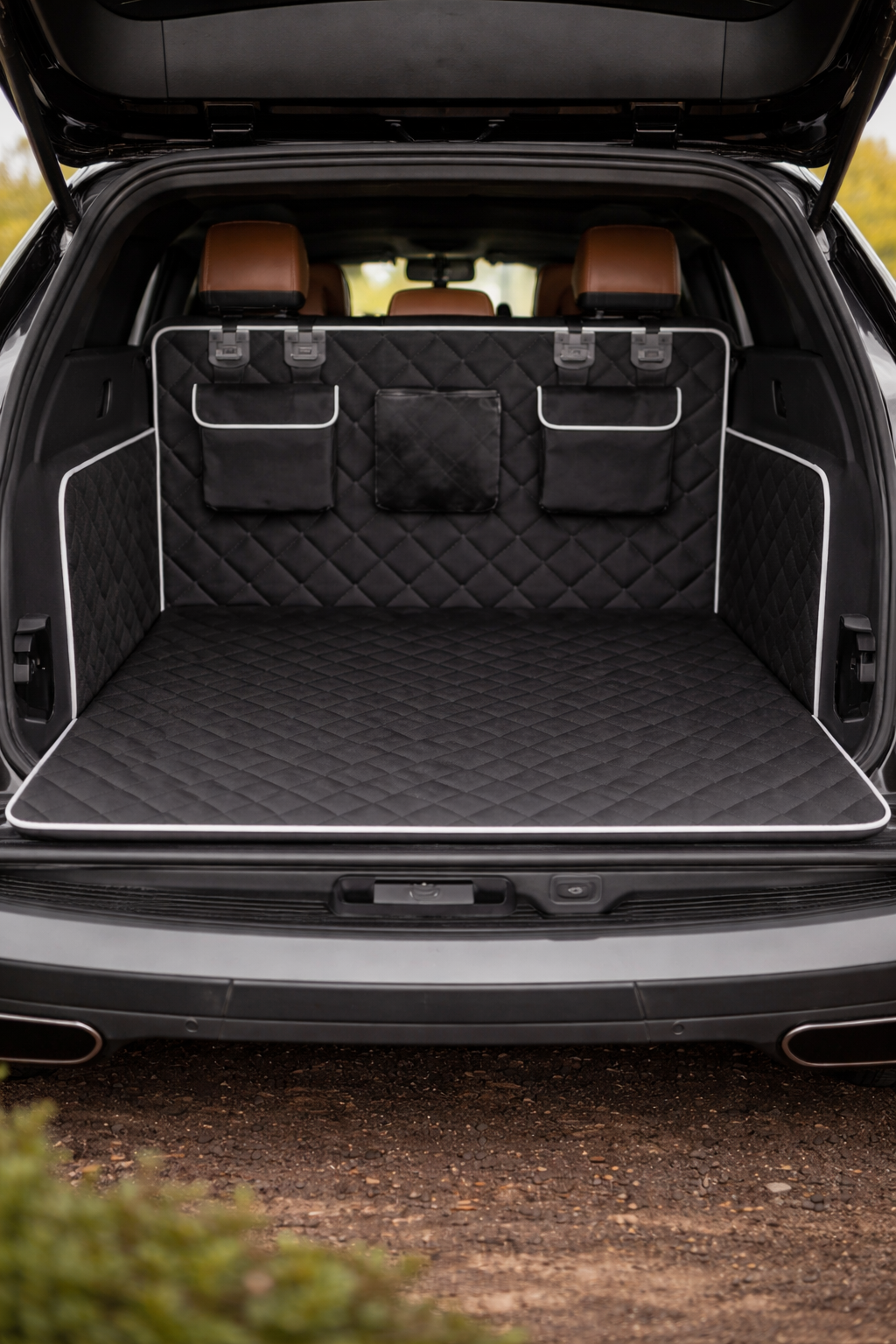 Housse voiture 2-en-1 hamac et coffre pour grand chien — configuration hamac banquette arrière