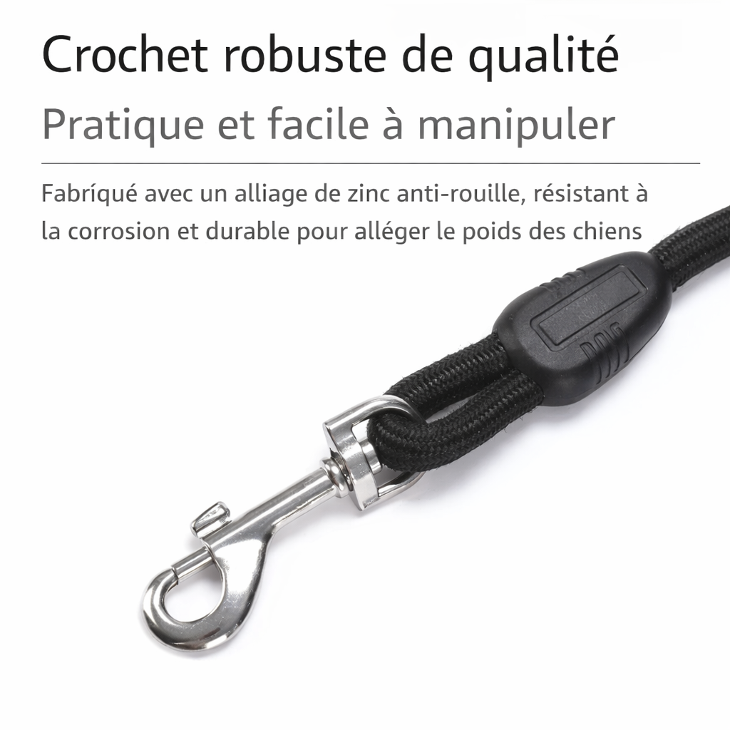 Longe d'entraînement réfléchissante pour grand chien — bande réfléchissante pour balades nocturnes