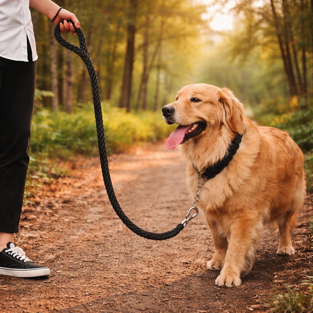 Laisse corde d'escalade robuste pour grand chien — laisse corde d'escalade vue principale