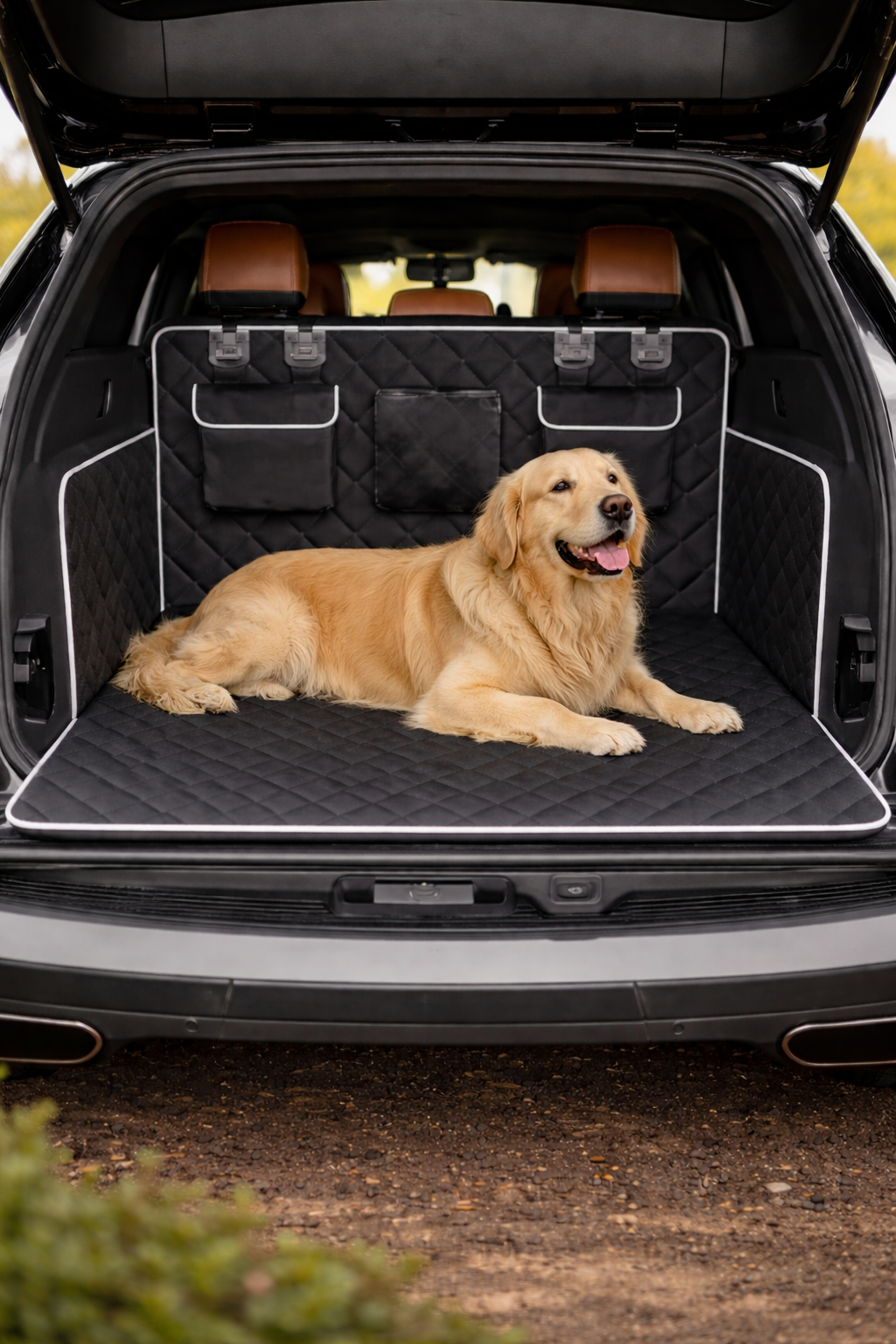 Housse voiture 2-en-1 hamac et coffre pour grand chien — tissu Oxford imperméable lavable