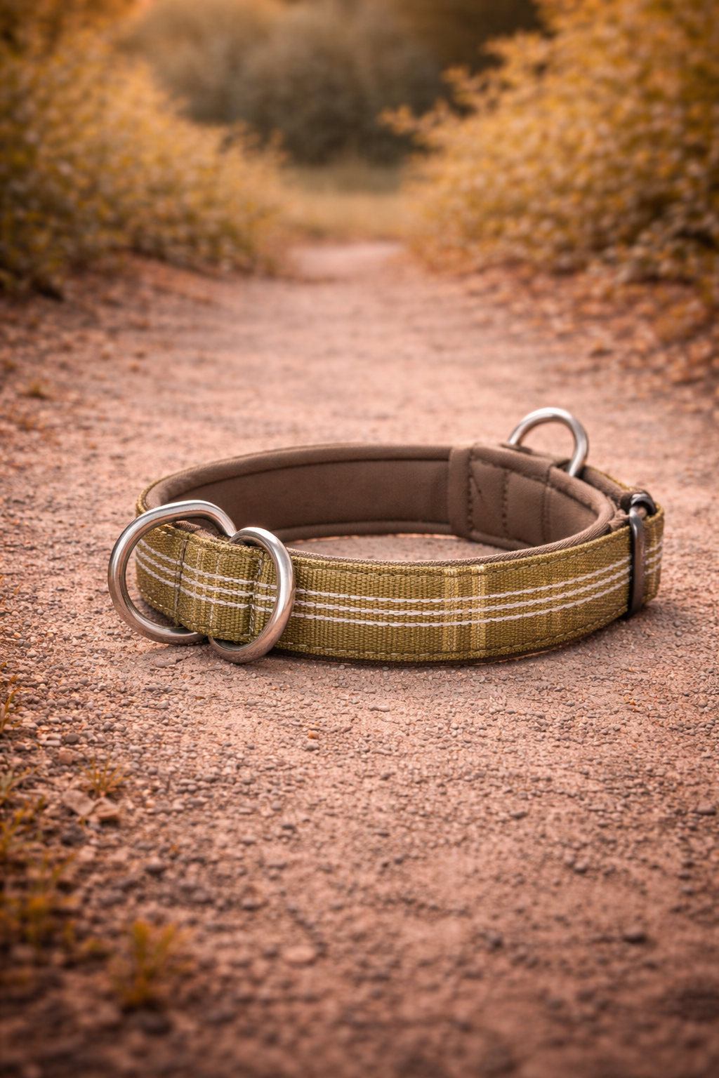 Collier semi-étrangleur anti-traction grand chien — bande réfléchissante visibilité nocturne