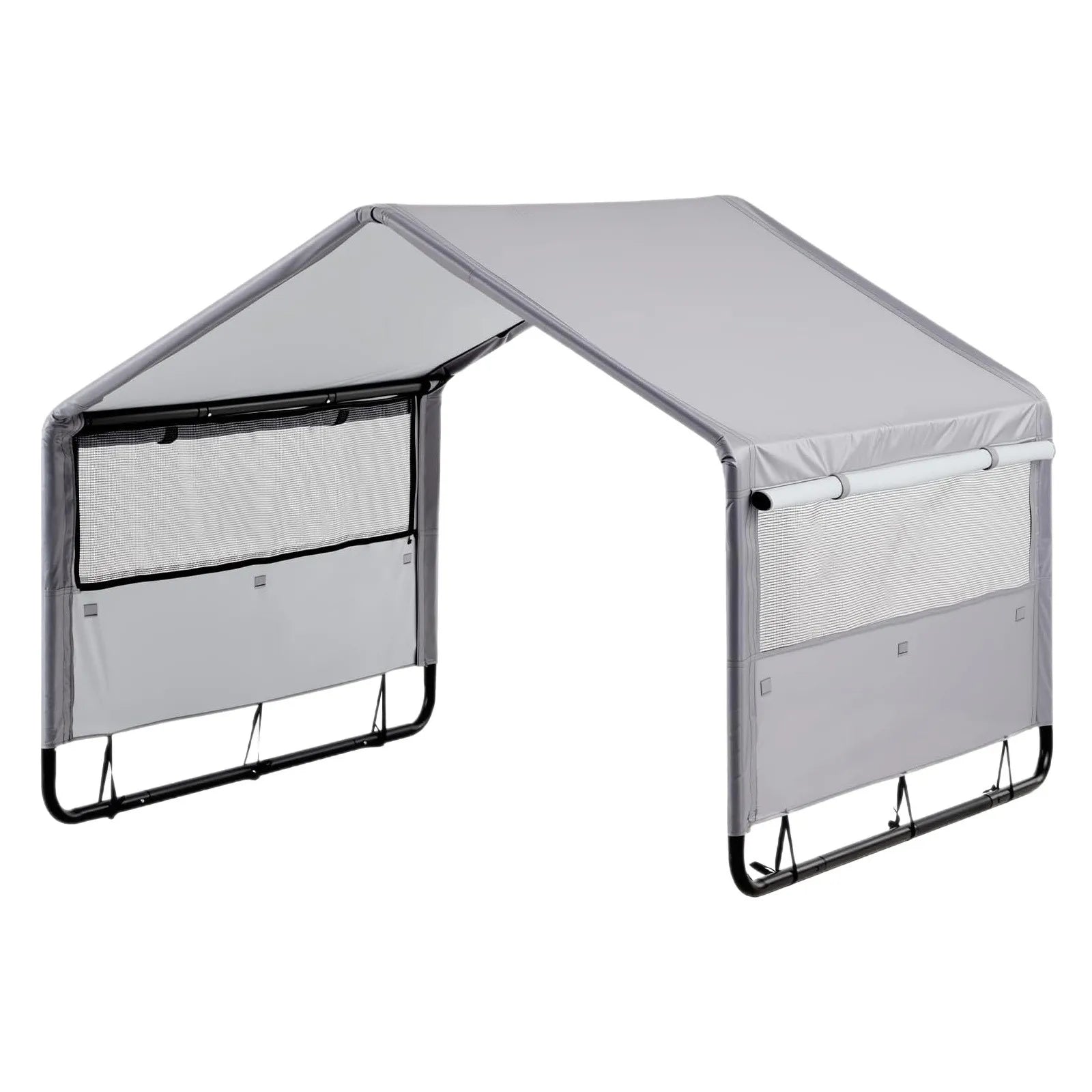 Tente imperméable pour grand chien Grandes Pattes — grand chien installé dans la tente extérieure