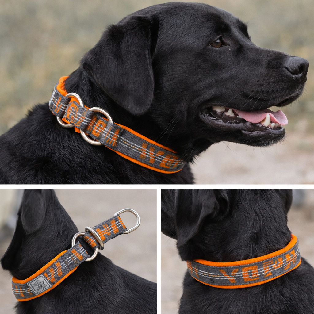 Collier semi-étrangleur anti-traction grand chien — différentes tailles et coloris disponibles