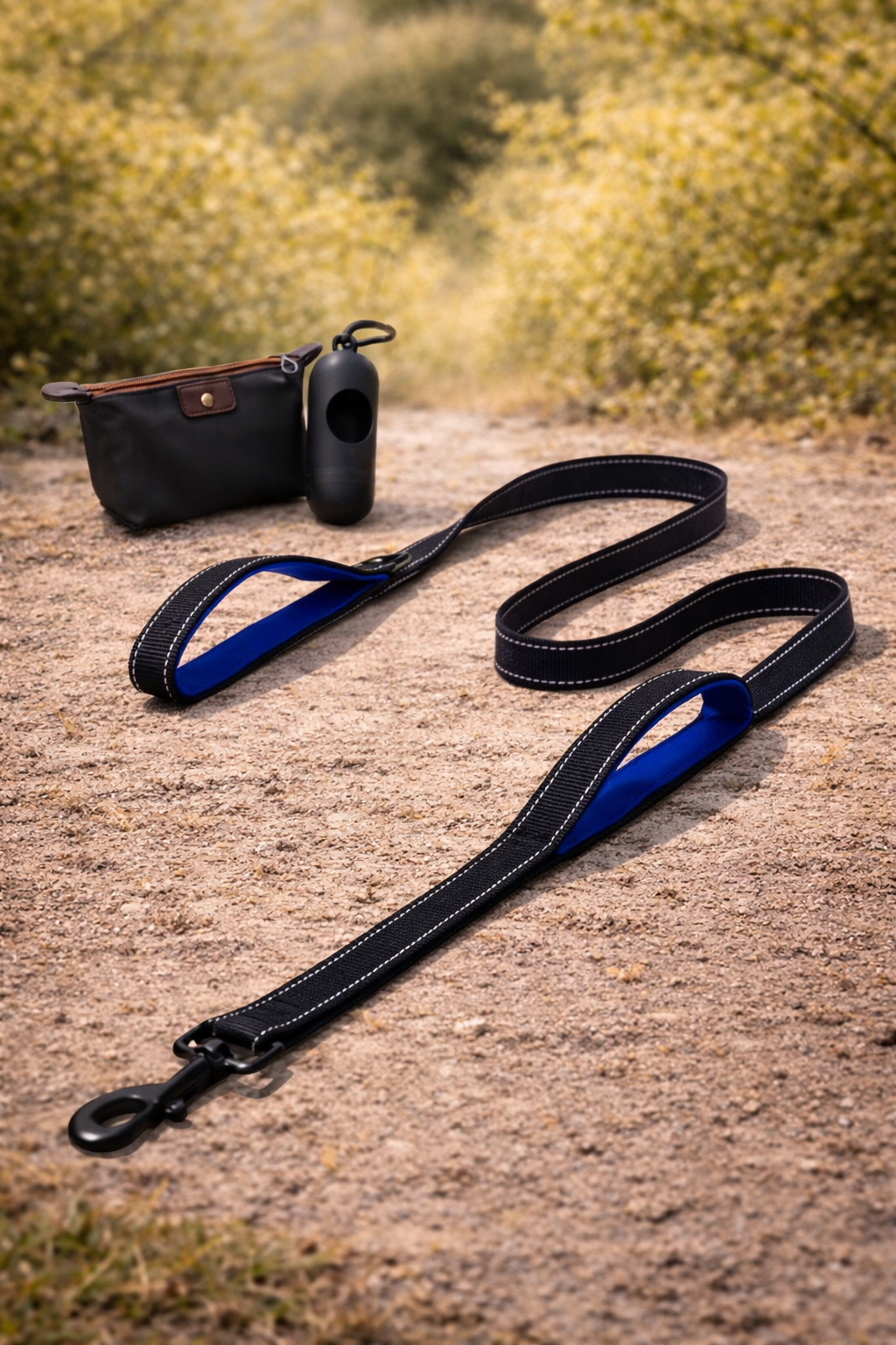 Laisse double poignée réfléchissante pour grand chien — laisse double poignée vue principale